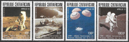 CENTRAFRIQUE - ESPACE - 1ER HOMME SUR LA LUNE - PA 383 A 386 - NEUF** MNH - Afrika