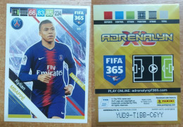 AC - 99 KYLIAN MBAPPE  PARIS SAINT GERMAIN  PANINI FIFA 365 2019 ADRENALYN TRADING CARD - Trading Cards