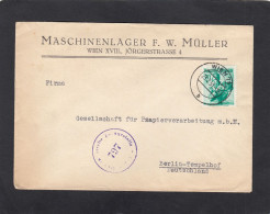 FIRMENBRIEF AUS WIEN,MIT B.MARKE "TRACHTEN",NACH BERLIN,1951,ÖSTERR. ZENSURSTEMPEL. - Storia Postale