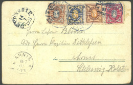 SCHWEDEN 50-53 BRIEF, 1901, 1 - 4 Ö Buntfrankatur Auf Ansichtskarte Von GÖTEBORG Nach Arnis, Feinst - Altri & Non Classificati