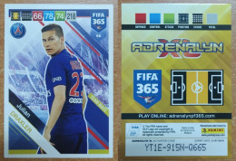 AC - 96 JULIAN DRAXLER  PARIS SAINT GERMAIN  PANINI FIFA 365 2019 ADRENALYN TRADING CARD - Trading-Karten