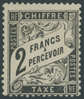 PORTOMARKEN P 22 *, 1882, 2 Fr. Schwarz, Falzrest, Normale Zähnung, Pracht,Mi. 1500.- - Sonstige & Ohne Zuordnung