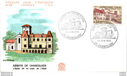 '"''FDC France Abbaye De Chancelade Eglise Et Logis De L''''abbe 1970''"' - 1970-1979