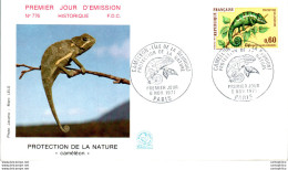 FDC France Protection De La Nature Cameleon Paris 19071 - 1970-1979