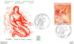 FDC France Le Brun Etude De Femme A Genoux Paris 19073 - 1970-1979