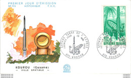 FDC France Kourou Guyane Ville Satiale Fusee Espace - 1970-1979