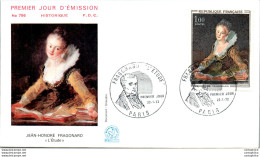 '"''FDC France Jean Honore Fragonard L''''etude Paris 1972''"' - 1970-1979