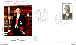 FDC France General De Gaulle Lyon 19071 Militaria - 1970-1979