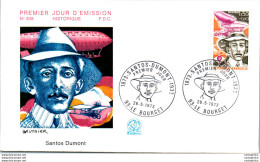 FDC France Santos Dumont Le Bourget 19073 Aviation Zeppelin Avion - 1970-1979