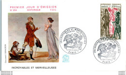 FDC France Incroyables Et Merveilleuses Revolution Paris 1972 Costumes Folklore - 1970-1979