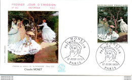 FDC France Claude Monet Femmes Au Jardin Paris 1972 - 1970-1979