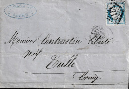 Lettre De ROUEN Du 5 Décembre 1873 Via TULLE - 1863-1870 Napoleon III With Laurels