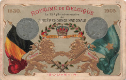 SOUVENIR DE... - Royaume De Belgique Le 75e Anniversaire De L'indépendance Nationale - Carte Postale Ancienne - Souvenir De...