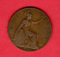 UK , 1906 , 1 Penny, Bronze, KM794.2, C2254 - D. 1 Penny