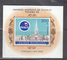 Romania 1993 - Stamp Exhibition POLSKA'93, Poznan, Mi-Nr. Block 281, MNH** - Nuevos