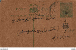 India Postal Patiala Stationery George V 1/2 A To Sikar - Patiala