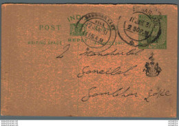 India Postal Patiala Stationery George V 1/2 A Sambhar Lake Cds - Patiala