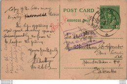 India Postal Stationery 9p Haripal Cds To Calcutta - Cartes Postales