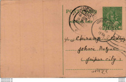 India Postal Stationery 9p Jaipur Cds Jhunjhunu Cds - Ansichtskarten