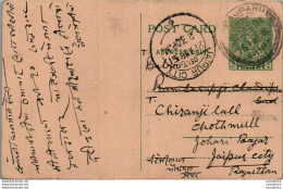 India Postal Stationery 9p Jaipur Cds - Postcards