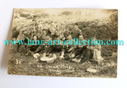 CPA PHOTO MILITARIA GUERRE 1914 REGIMENT POILU SOLDAT MILITAIRE HALTE VINTZEMBACH, CARTE POSTALE ANCIEN POSTCARD (1303.5 - Guerra 1914-18