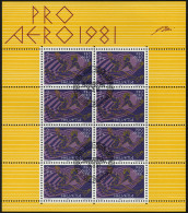 SCHWEIZ BUNDESPOST 1196KB O, 1981, Pro Aero Im Kleinbogen (8), Ersttags-Sonderstempel, Pracht, Mi. 30.- - Blokken