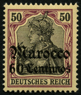 DP IN MAROKKO 28 **, 1905, 60 C. Auf 50 Pf., Ohne Wz., Postfrisch, Pracht, Mi. 70.- - Marruecos (oficinas)