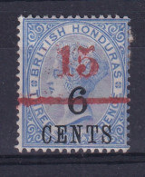 British Honduras: 1891   QV - Surcharge   SG50    15c On 6c On 3d       MH - Brits-Honduras (...-1970)