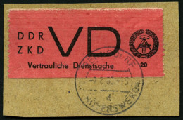 DIENSTMARKEN D VD 1A BrfStk, 1965, 20 Pf. Bräunlichrot/schwarz, Gezähnt 9 1/2, Prachtbriefstück, Mi. (35.-) - Other & Unclassified