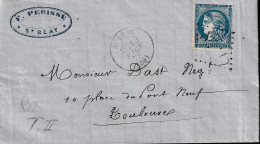 Lettre De ST BEAT Du 10 Mars 1871 Via TOULOUSE ( Céres Non Dentelé) - 1871-1875 Ceres