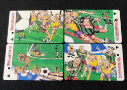 Singapore SMRT TransitLink Metro Train Subway Ticket Card, FUJIFILM - Football Soccer, Set Of 4 Used Cards - Singapur