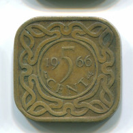 5 CENTS 1966 SURINAME Netherlands Nickel-Brass Colonial Coin #S12767.U.A - Surinam 1975 - ...