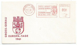 Gross Gerau 15jan1961 Red Metere 000pf SPECIMEN Europa Tage 1961 - Official Cover - Briefe U. Dokumente