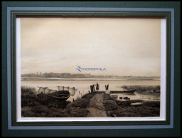 MARIEBO (Parti Ved Mariebo), Blick über Den See Auf Mariebo, Lithographie Mit Tonplatte Von Alexander Nay Nach Th. Brend - Lithographies