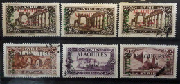 ALAOUITES 1925 Poste Aérienne , Serie Complète AVION En Vert ,Yvert 5 / 8 Neuve * MH / O Avec Nuances Surcharges , TB - Other & Unclassified