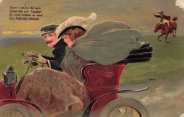 ILLUSTRATEURS - NON SIGNES - Homme - Femme - Voiture - Un Homme Sur Un Cheval - Carte Postale Ancienne - Non Classificati