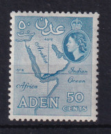 Aden: 1953/63   QE II - Pictorial    SG58   50c   Dull Blue     MH - Aden (1854-1963)