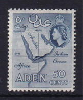 Aden: 1953/63   QE II - Pictorial    SG59a   50c   Deep Blue  [Perf: 12 X 13½]   MH - Aden (1854-1963)