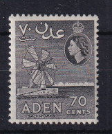 Aden: 1953/63   QE II - Pictorial    SG61   70c   Black  [Perf: 12]  MH - Aden (1854-1963)