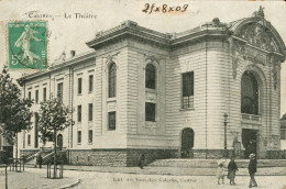 CPA-CASTRES -Le Théâtre *Animation*Edition N.G*  Carte Taxée 1909* Style Aqua-Photo**2 Scans - Castres