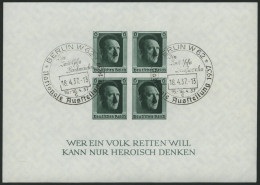 Dt. Reich Bl. 8 O, 1937, Block Hitler Ungezähnt, Sonderstempel, Pracht, Mi. 30.- - Blocks & Sheetlets