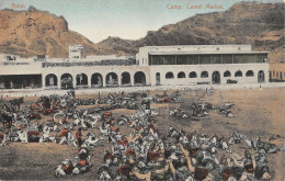 CPA / YEMEN / CAMP CAMEL MARKET / TIMBRE AU VERSO - Jemen