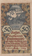 50 HELLER 1920 Stadt TRAISMAUER Niedrigeren Österreich UNC Österreich Notgeld #PH079 - [11] Emissions Locales
