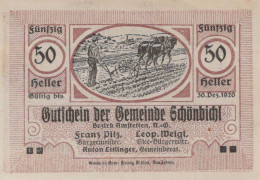50 HELLER 1920 Stadt SCHoNBICHEL Niedrigeren Österreich Notgeld #PE790 - [11] Emissions Locales