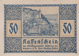 50 HELLER 1920 Stadt REHBERG BEI KREMS AN DER DONAU UNC Österreich #PH418 - [11] Emisiones Locales