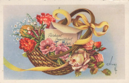 FLOWERS Vintage Postcard CPSMPF #PKG072.GB - Fleurs