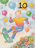 HAPPY BIRTHDAY 10 Year Old BOY Children Vintage Postcard CPSM Unposted #PBU019.GB - Anniversaire