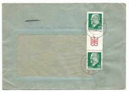 DDR Window Cover Rathenow 10may1963 - President Ulbricht Pf.10/Z/10 Gutter Pair "DVD" - Zusammendrucke