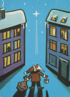 BABBO NATALE Buon Anno Natale Vintage Cartolina CPSM #PAU511.IT - Santa Claus