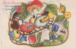 OSTERN HUHN EI Vintage Ansichtskarte Postkarte CPA #PKE403.DE - Pâques